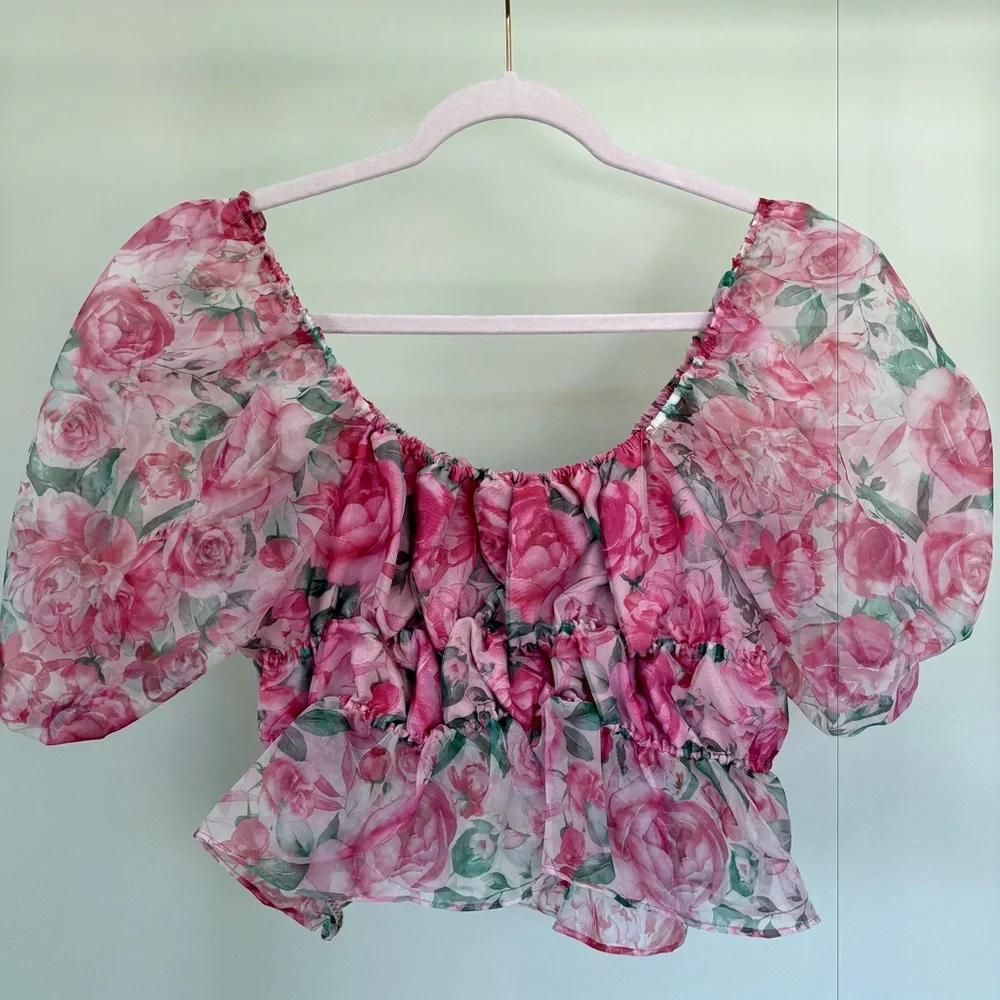 Joie Pink Floral Blouse - Picture 2 of 4